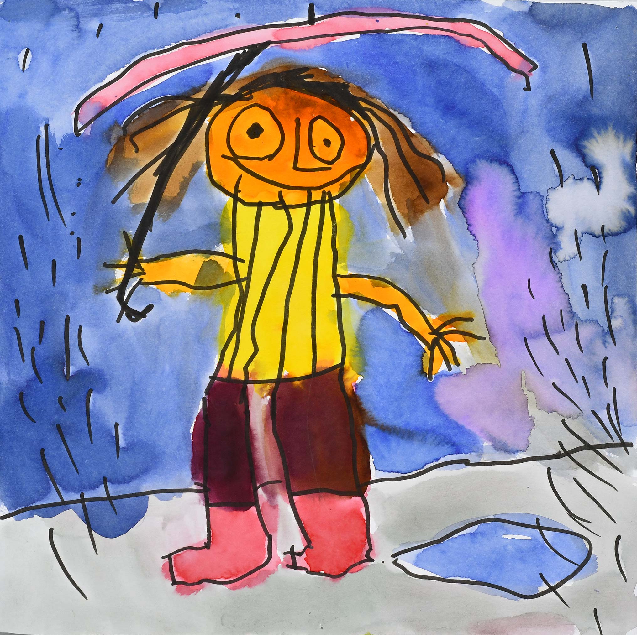 3. místo – Diana Zaspalová (4 roky), V dešti pod deštníkem