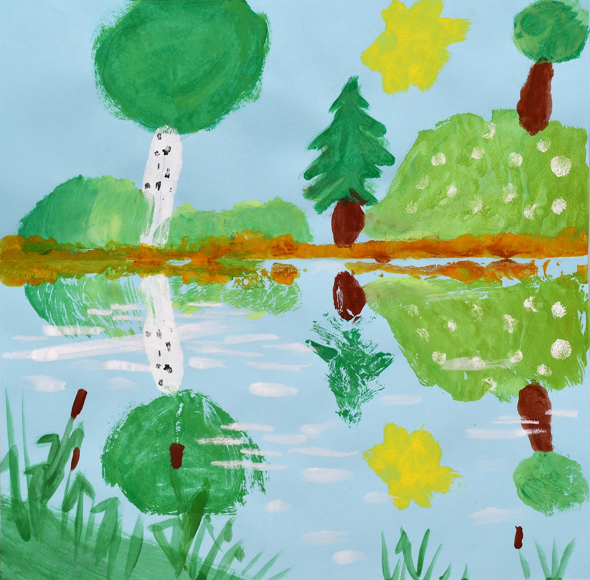 Čestné uznání – Adéla Prokopová (8 let), Zrcadlení v rybníčku