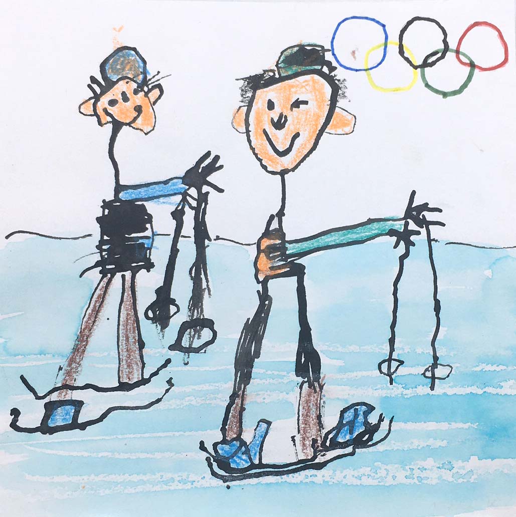 Jakub Kostínek (6 let), „Závody na lyžích“, MŠ Pastelka